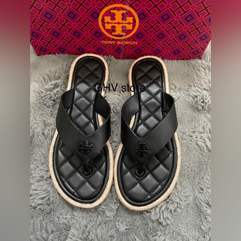 Tory burch Quilted Espadrilles Thong